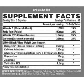 Nutrex - Lipo 6 Black Hers 120 caps Nutrex