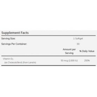 Vitamin D-3 2000 IU 120 caps Now foods